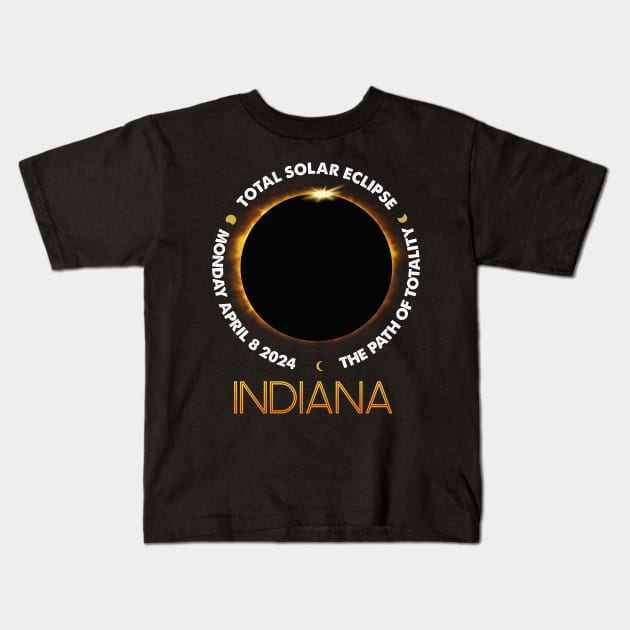 INDIANA Total Solar Eclipse 2024 American Totality April 8 Kids T-Shirt by Sky full of art